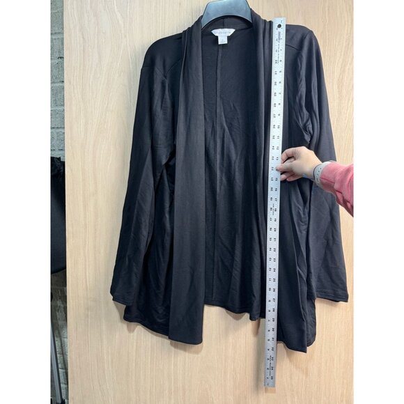 Liz Claiborne Black Open Front Cardigan XL Lightweight Rayon Blend - Picture 9 of 10